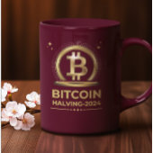 BITCOIN HALVING 2024 digitale Krypto-Währung Zweifarbige Tasse