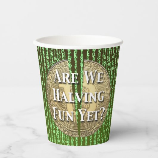 Bitcoin-Halving-Ereignis Pappbecher (Vorderseite)