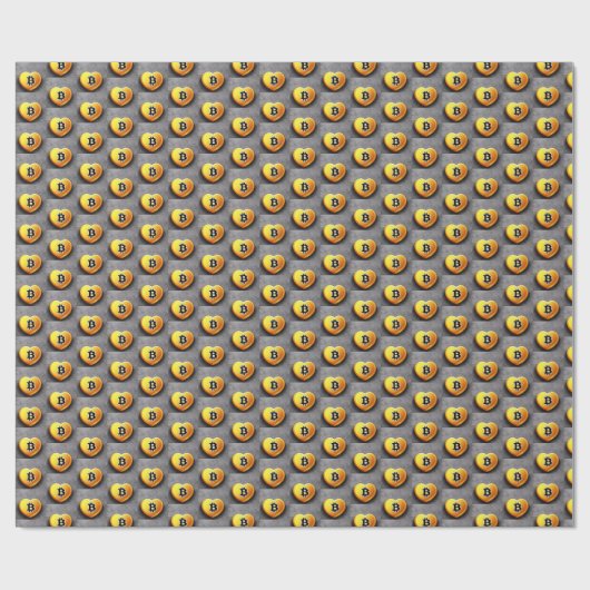 Bitcoin Heart Geschenkpapier (Flach)