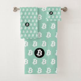 Bitcoin Hellblau Badhandtuch Set