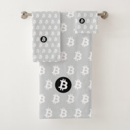 Bitcoin Hellgrau Badhandtuch Set