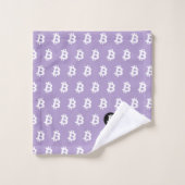 Bitcoin Helllila Badhandtuch Set (Waschlappen)
