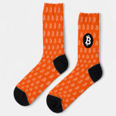 Bitcoin Hellorange (Stil 2) Socken (Linkes Detail)