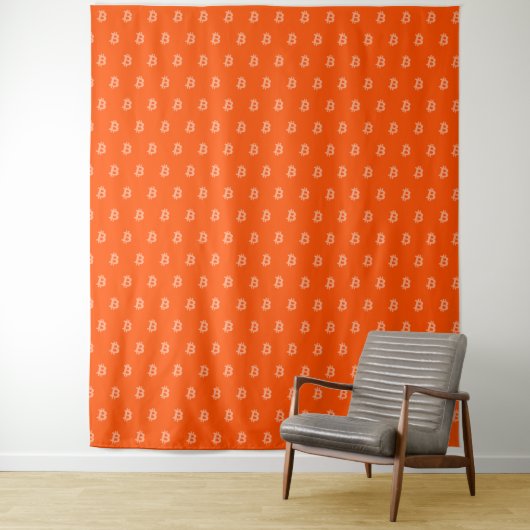 Bitcoin Hellorange Wandteppich (Beispiel)
