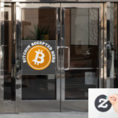 Bitcoin hier akzeptiert - digitale Kryptowährung Fensteraufkleber (Büro Tür)