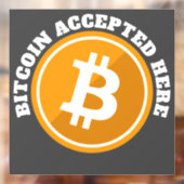 Bitcoin hier akzeptiert - digitale Kryptowährung Fensteraufkleber (Blatt 2)