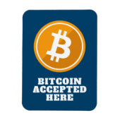Bitcoin hier akzeptiert - digitale Kryptowährung M Magnet (Vertikal)