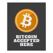 Bitcoin hier akzeptiert - digitale Kryptowährung Poster (Vorderseite)