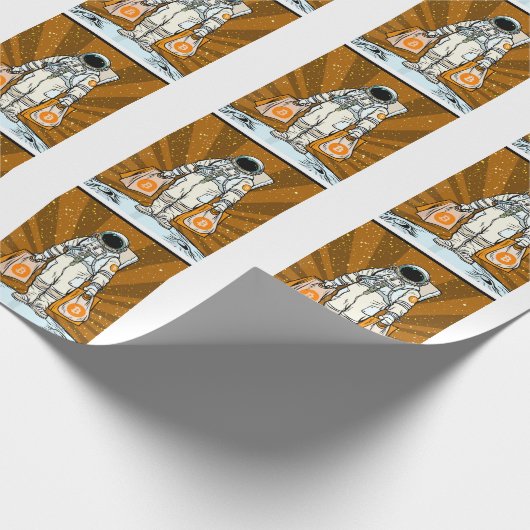 BITCOIN-HODL-Crypto-Astronautin Geschenkpapier (Ecke)