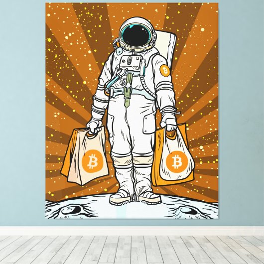 BITCOIN-HODL-Crypto-Astronautin Leinwanddruck (Insitu (Holzboden))