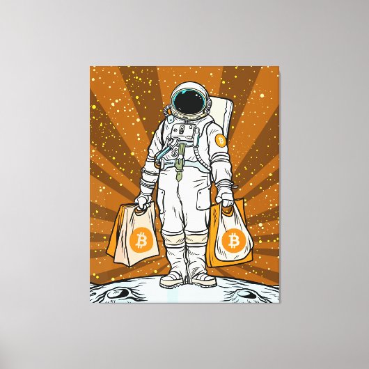 BITCOIN-HODL-Crypto-Astronautin Leinwanddruck (Vorderseite)