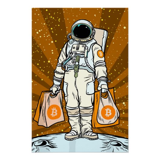 BITCOIN-HODL-Crypto-Astronautin Poster (Vorderseite)