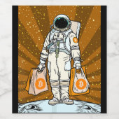 BITCOIN-HODL-Crypto-Astronautin Weinetikett (Einzelnes Label)
