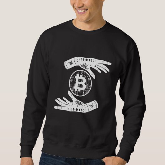 Bitcoin Hodl Hand hält Kryptowährung Digital C Sweatshirt (Vorderseite)