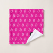 Bitcoin Hot Pink (Stil 2) Badhandtuch Set (Waschlappen)