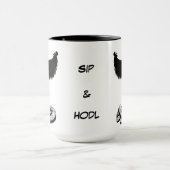 Bitcoin Hunde Sip & Hodl Kaffee Tasse (Zentrum)