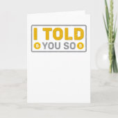 Bitcoin, ich habe dir ja gesagt! karte (Vorderseite)