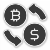 Bitcoin in US-Dollar Icons Schwarz und Weiß