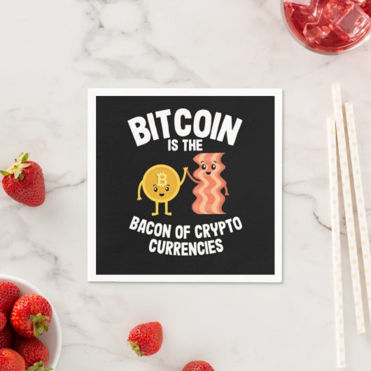 Bitcoin Is The Bacon Funny Crypto BTC Hodl Gift Serviette (Beispiel)