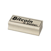 Bitcoin ist besser - Holz Art Briefmarke - Geld Br