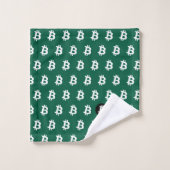 Bitcoin Jäger Grün Badhandtuch Set (Waschlappen)