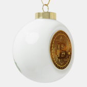 Bitcoin Keramik Ball Weihnachtsdekoration Kugel-Ornament (Links)