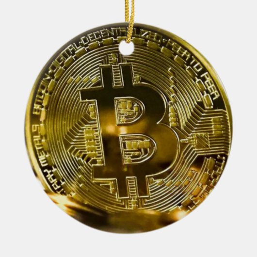 Bitcoin Keramik Ornament (Vorne)