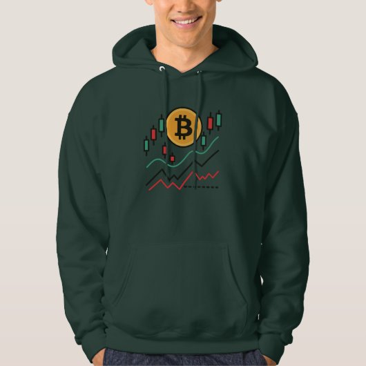 Bitcoin-Kerzen Crypto Trader Hoodie (Vorderseite)