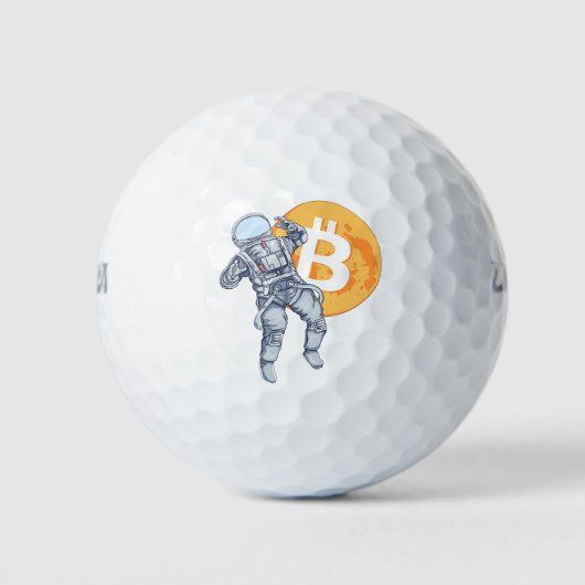 BITCOIN - Krypto Astronaut - zum Mond Golfball (Vorderseite)