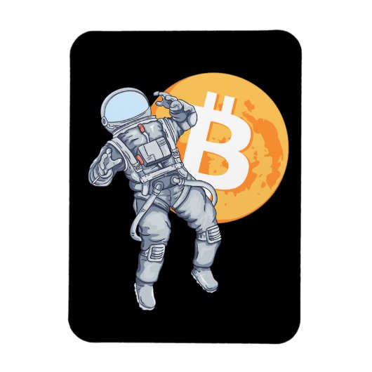 BITCOIN - Krypto Astronaut - zum Mond Magnet (Vertikal)