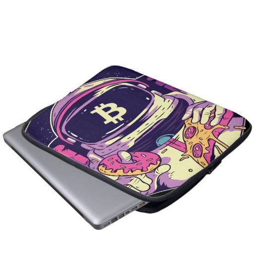 BITCOIN-Krypto-Astronautin Laptopschutzhülle (Vorne Knopf)