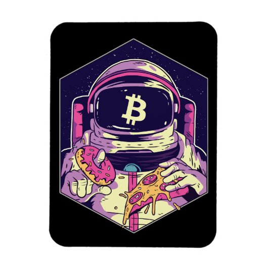 BITCOIN-Krypto-Astronautin Magnet (Vertikal)
