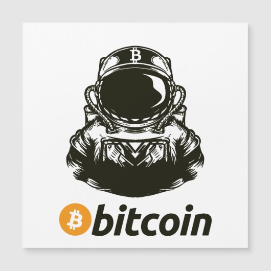 BITCOIN-Krypto-Astronautin Magnetkarte (Vorderseite)