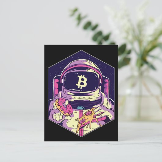 BITCOIN-Krypto-Astronautin Postkarte (Stehend Vorderseite)