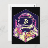 BITCOIN-Krypto-Astronautin Postkarte (Vorne/Hinten)