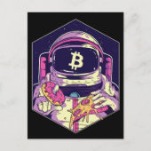 BITCOIN-Krypto-Astronautin Postkarte (Vorderseite)