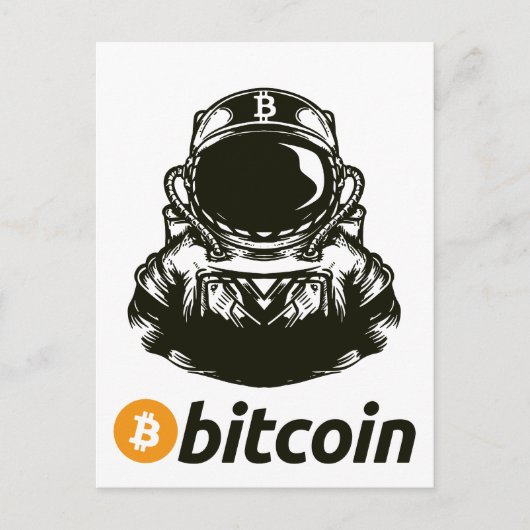 BITCOIN-Krypto-Astronautin Postkarte (Vorderseite)