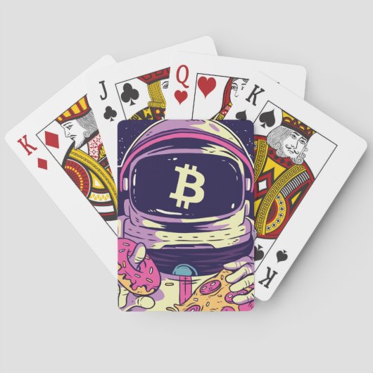 BITCOIN-Krypto-Astronautin Spielkarten (Rückseite)