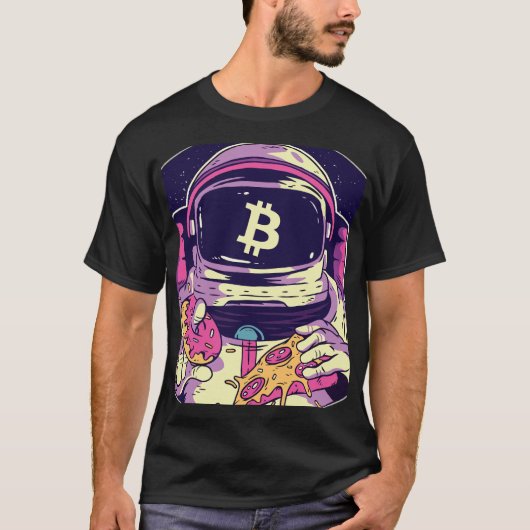 BITCOIN-Krypto-Astronautin T-Shirt (Vorderseite)