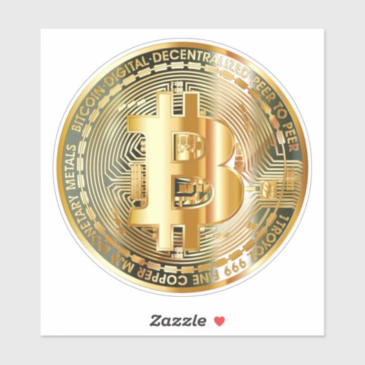 Bitcoin-Kryptowährung Aufkleber (Blatt)