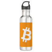 Bitcoin-Kryptowährung-Logo Edelstahlflasche (Vorderseite)