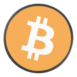 Bitcoin-Kryptowährung-Logo Eishockey Puck