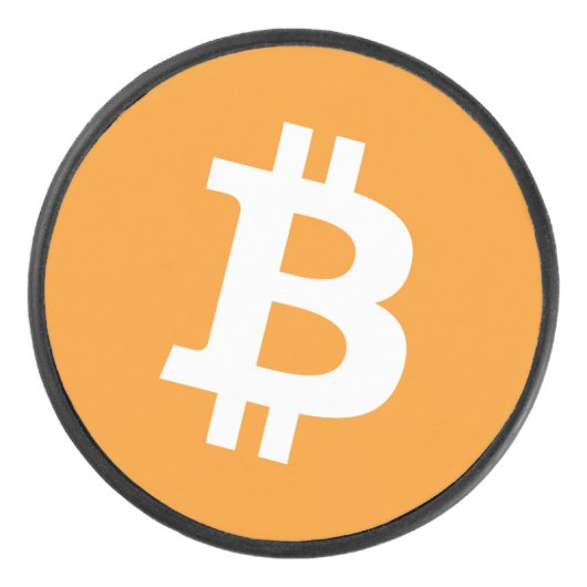 Bitcoin-Kryptowährung-Logo Eishockey Puck (Vorderseite)