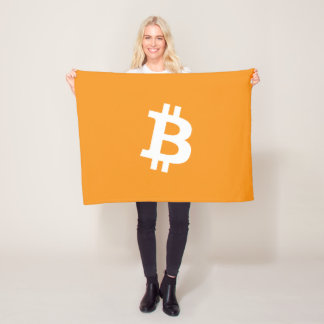 Bitcoin-Kryptowährung-Logo Fleecedecke