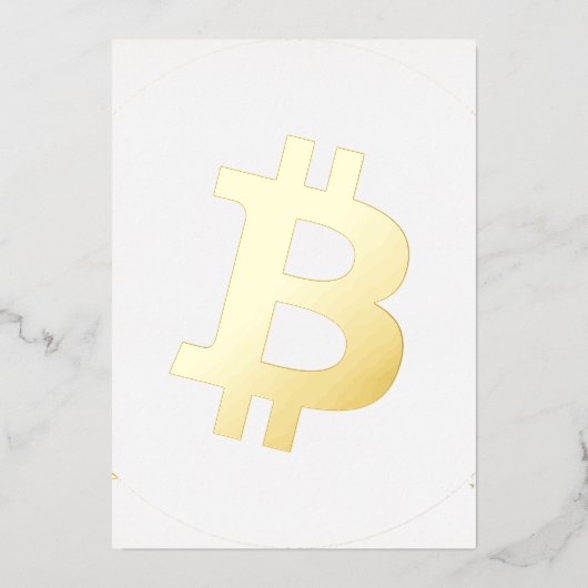 Bitcoin-Kryptowährung-Logo Folieneinladung (Vorderseite)