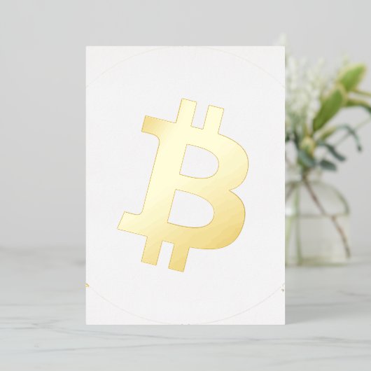 Bitcoin-Kryptowährung-Logo Folieneinladung (Stehend vorne)