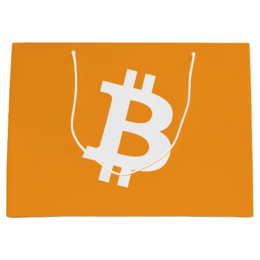 Bitcoin-Kryptowährung-Logo Große Geschenktüte (Vorderseite)