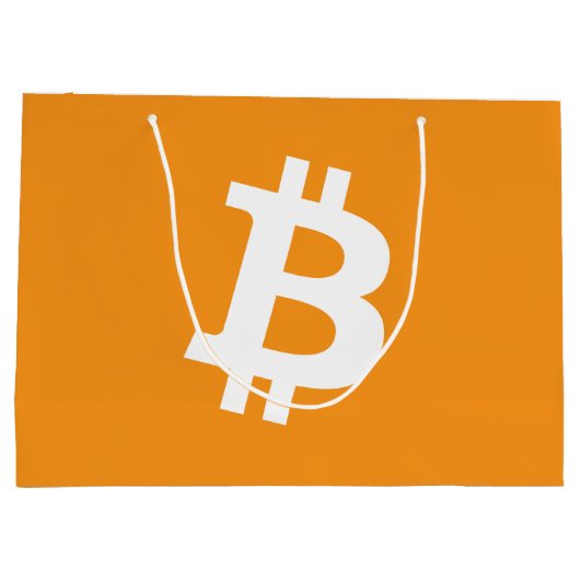 Bitcoin-Kryptowährung-Logo Große Geschenktüte (Rückseite)