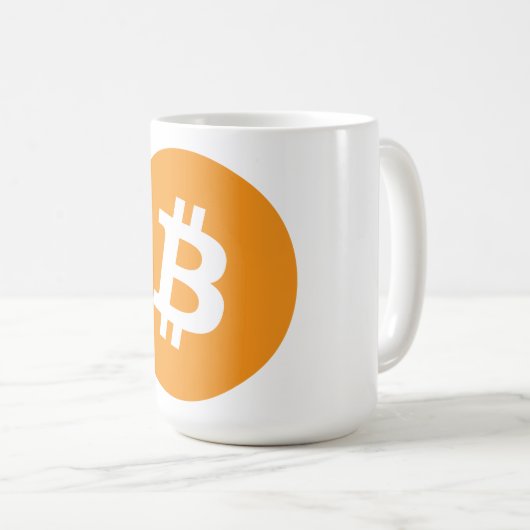 Bitcoin-Kryptowährung-Logo Kaffeetasse (VorderseiteRechts)