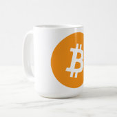 Bitcoin-Kryptowährung-Logo Kaffeetasse (Vorderseite Links)